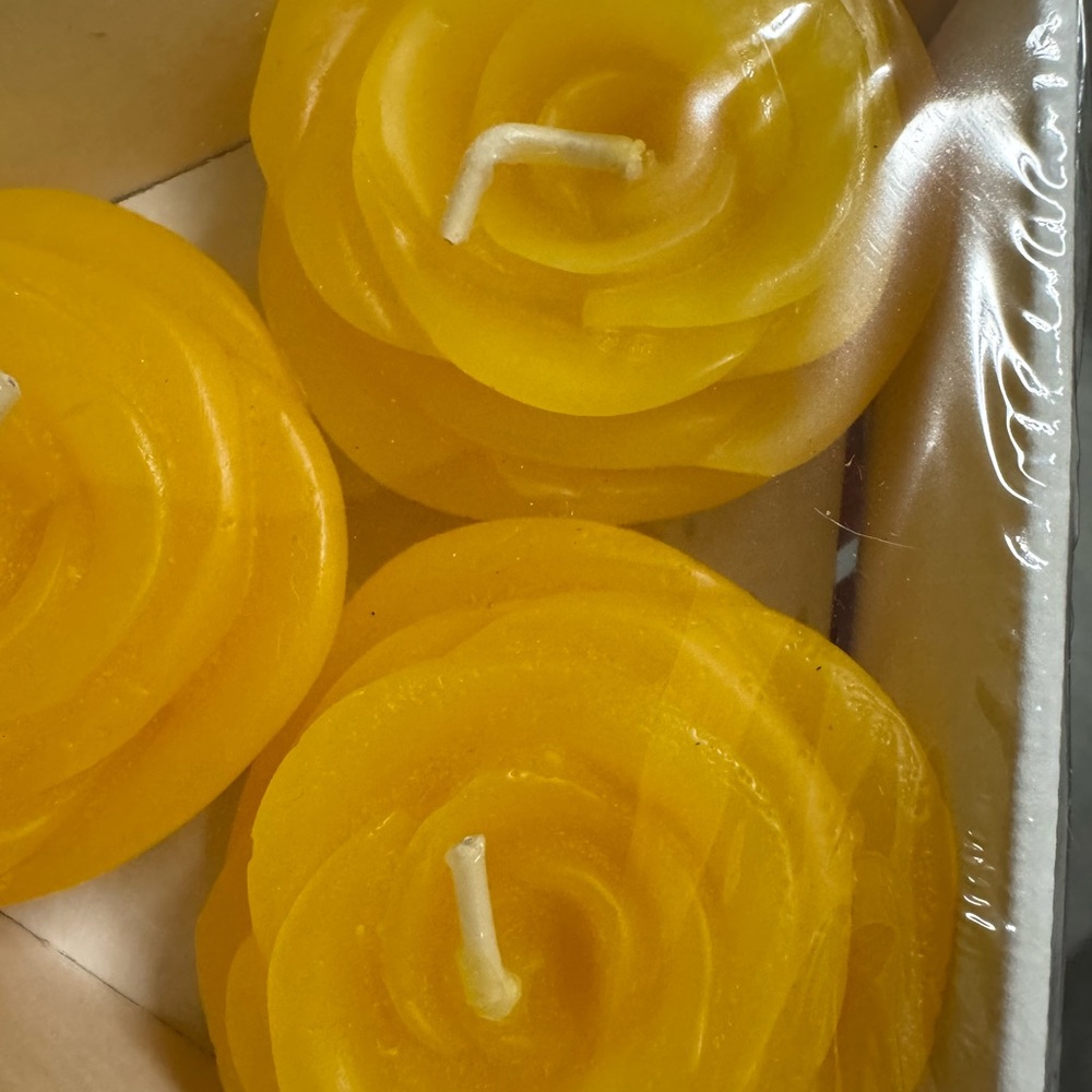 Yellow Rose Shaped Candles